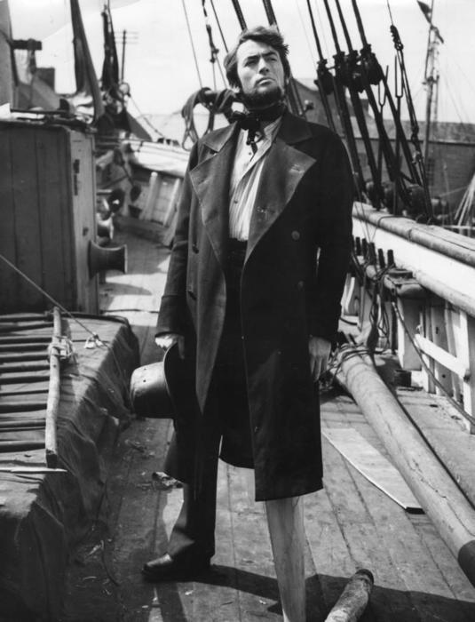 Грегори Пек в роли капитана Ахава в фильме «Моби Дик», 1956.