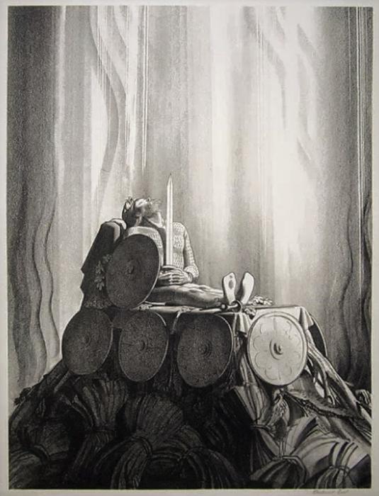 Рокуэлл Кент - Беовульф. Погребальный костер, 1931