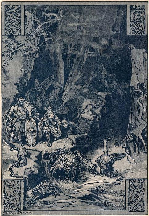 Херман Фогель - Победа Беовульфа над Гренделем, 1911